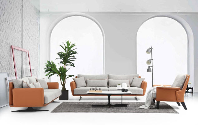 Complete bankstelbankstelbank 321 zits stof oranje