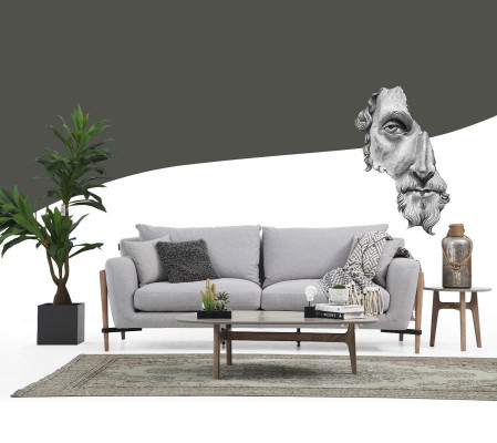 Sofa set 2-zitsbank Modern stof set Blauw Groep Woonkamer