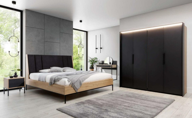 Slaapkamer set Beige Bed Elegant 2x Nachtkastjes Luxe Modern Nieuw 3-delige.