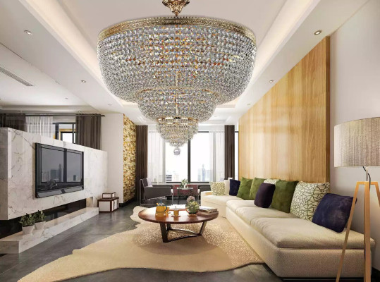 Luxe plafondlamp kroonluchter lampen kroonluchter kristal goud 100cm