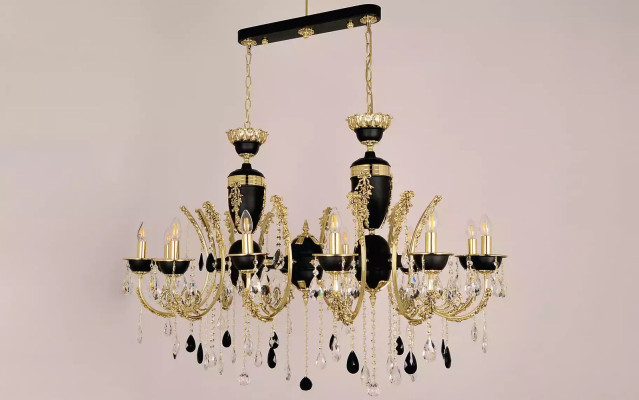 Plafondlamp Luxe Kroonluchter Plafondlamp Luster Kristal Zwart Lamp