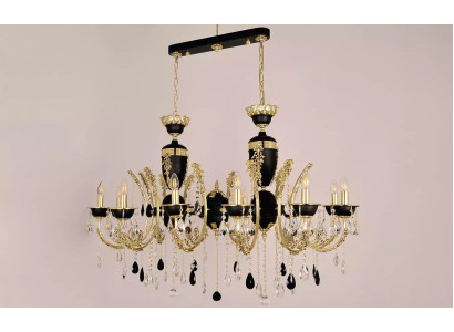 Plafondlamp Luxe Kroonluchter Plafondlamp Luster Kristal Zwart Lamp
