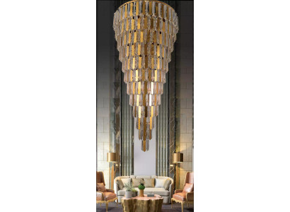 Kroonluchter Plafondlamp Goud Plafondlamp Luchter Kristal 80cm Druppel