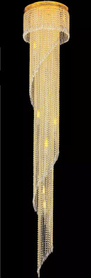 Lange galerij plafondlamp grote kroonluchter plafondlamp goud kristal 240 cm