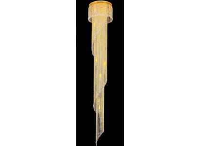 Lange galerij plafondlamp grote kroonluchter plafondlamp goud kristal 240 cm