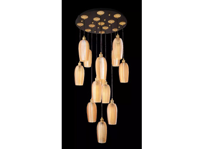 Luster Luxe Kroonluchter Plafondlamp Plafondlamp Modern Goud Glas.