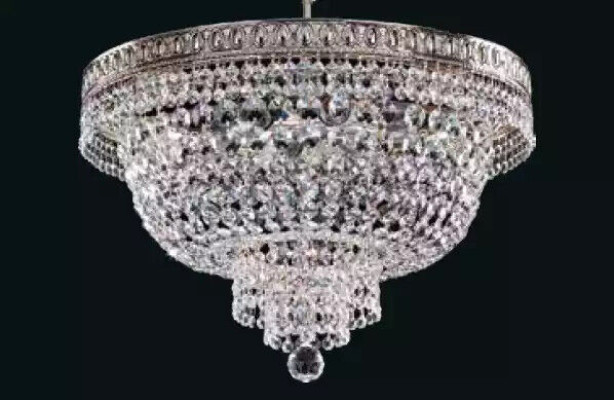 Ronde plafondlamp Kristallen plafondlamp Luxe zilveren kroonluchter Luchter
