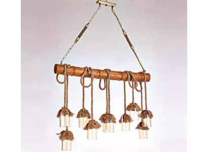 Moderne houten kroonluchter, pronkkroonluchter, plafondlamp, bamboe kroonluchter.