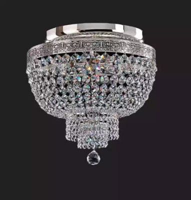 Klassieke kroonluchter Plafondlamp Crème Kristallen Hanglamp Plafonnière