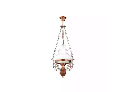 Lamp Plafondlamp Kroonluchter Kandelaar Plafonnière Glas Bruin Barok