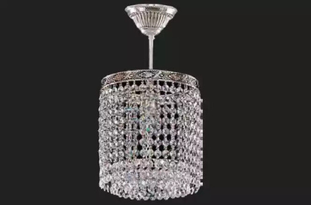 Luster plafondlamp Kristal plafondlamp Luxe zilveren kroonluchter