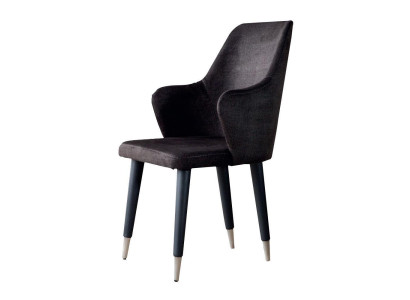 Grijze eetkamerstoelenset Designer gestoffeerde stoelen 6-delig Textielstoelen