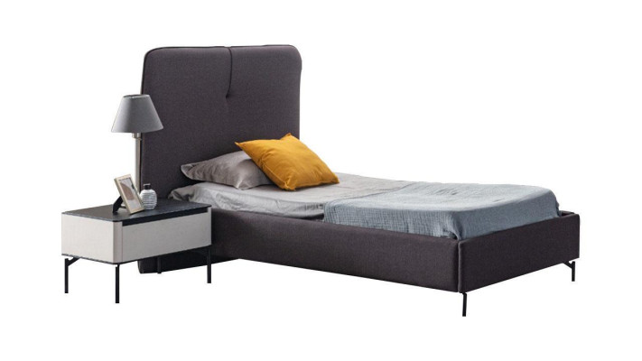 Grijze kindermeubels Ontwerper kinderbed Houten nachtkastje Luxe set