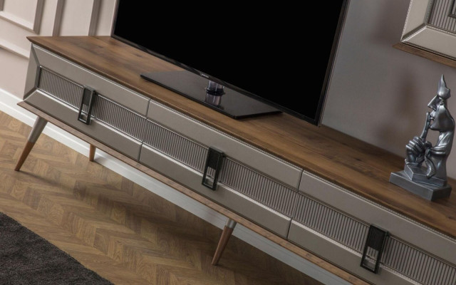 Moderne bruine woonkamer meubels Stevig dressoir Designer boekenplank 2-delig