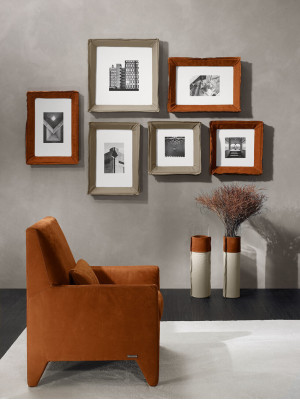 Fauteuil Zitting Modern Ontwerp Woonkamer Bekleding Eenzitter Textiel Bruin Stijl Luxe