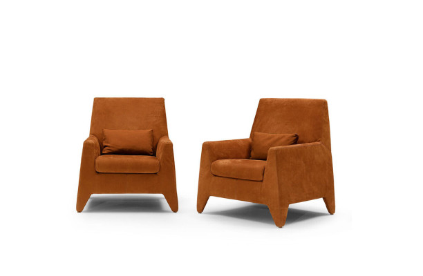 Fauteuil Zitting Modern Ontwerp Woonkamer Bekleding Eenzitter Textiel Bruin Stijl Luxe