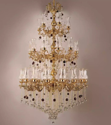 Luxe plafondlamp Gouden kroonluchter Hanglamp Luchter Kristal 130x280cm