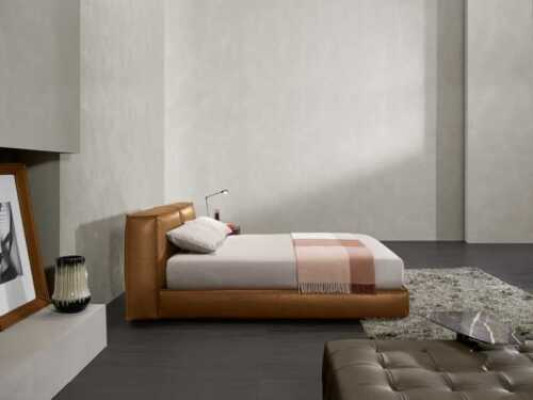 Tweepersoons gestoffeerd bed luxe slaapkamer bedden tweepersoons bedframe bruin meubilair