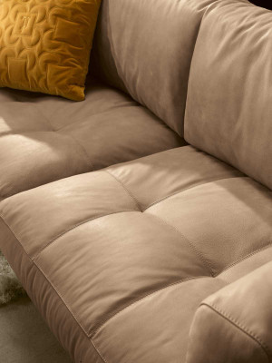 Luxe bankstel 3-zits banken Bankstellen Gestoffeerde bank Stof Modern Beige Driepersoonsbank