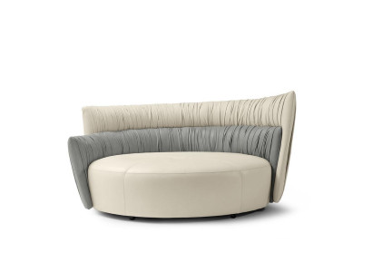 Ronde bank tweezitsbank bank 2-zits designbanken bekleding Prianera zits lederen bank