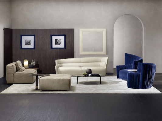 Fauteuil Luxe Design Meubels Blauw Modern Stijl Design Textiel Woonkamer Lounge Nieuw