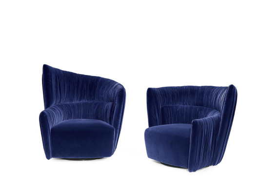 Fauteuil Luxe Design Meubels Blauw Modern Stijl Design Textiel Woonkamer Lounge Nieuw