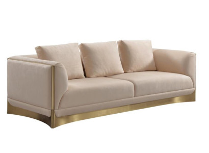 Bank 3-zits bankstellen Woonkamer Luxe Stijl Modern beige Bank Meubels