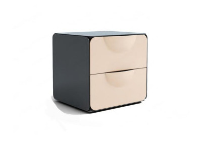 Beige nachtkastje met 2 laden slaapkamer nachtkastje houten console