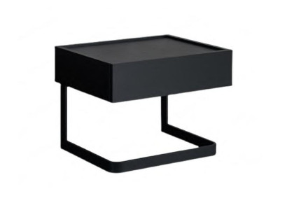 Slaapkamer nachtkastje Zwarte Stijlvolle van hout en roestvrij staal Nieuw