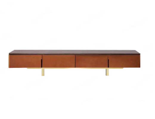 tv-standaard Oranje Materiaal Hout Stijl Modern Woonkamer 200cm Kasten