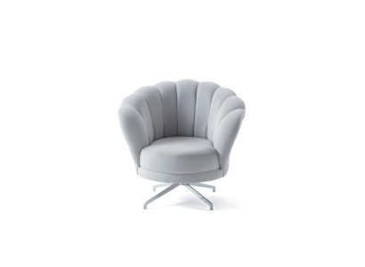 Ontwerper Grijze Fauteuil Woonkamer Luxe Eenpersoons Edelstalen Voeten