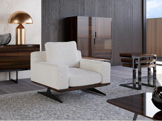 Woonkamer inrichting Luxe textiel Fauteuil Gestoffeerde meubels Modern Designmeubelen