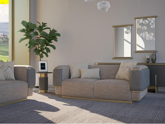 Ontwerp modern grijs tweezits bank bank woonkamer inrichting nieuw