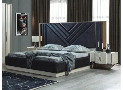 Blauw bed designer bedframe slaapkamer meubels luxe nachtkastjes