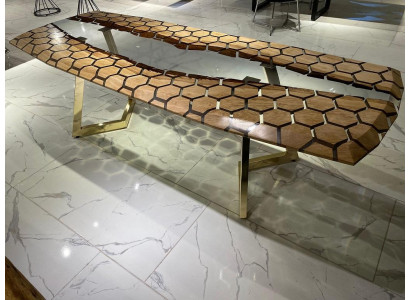 XXL Eettafel Eettafel Epoxyhars Keukentafel Groot Hout Bruin  XXL Eettafel Eettafel Epoxyhars Keukentafel Groot Hout Bruin