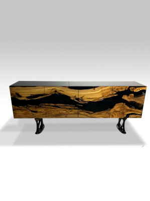 Sideboard Commode Epoxyhars Bruin Woonkamer Hout Dressoir Buffet