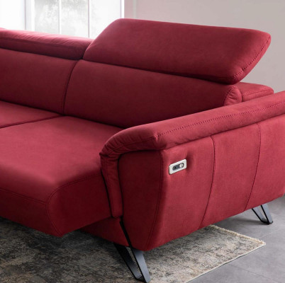 Rode L-vormige hoekbank Luxe woonlandschap Gestoffeerde meubels Bankstel voor de woonkamer