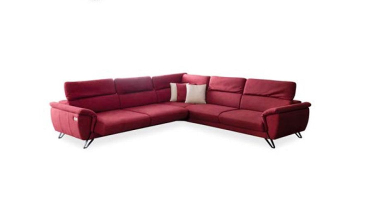 Rode L-vormige hoekbank Luxe woonlandschap Gestoffeerde meubels Bankstel voor de woonkamer