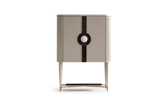 Barschrank Kast Houten kast Houten bar Beige drank Design Flessen