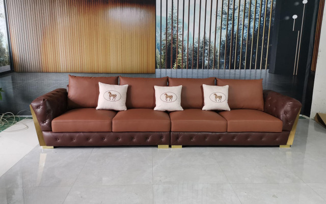 Moderne vijfzits luxe woonkamerbank Chesterfield designbank