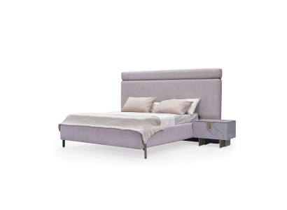 Complete slaapkamermeubel tweepersoonsbed Bed Roze Luxe Set 3-delig Hout