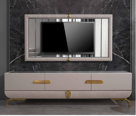 Woonwand wand hout moderne stijl plank woonkamer meubels kast RTV met tv-frame