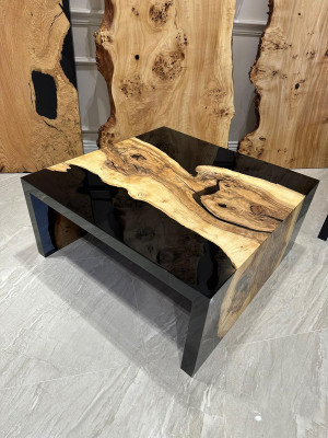 Salontafel Epoxyhars Koffietafel Massief Tafels Hout Bijzettafel Epoxy Tafel