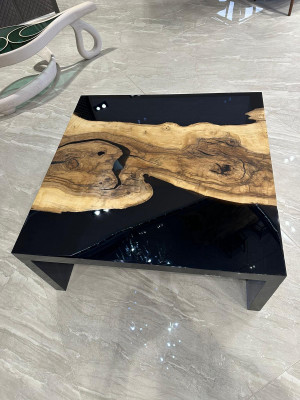 Salontafel Epoxyhars Koffietafel Massief Tafels Hout Bijzettafel Epoxy Tafel