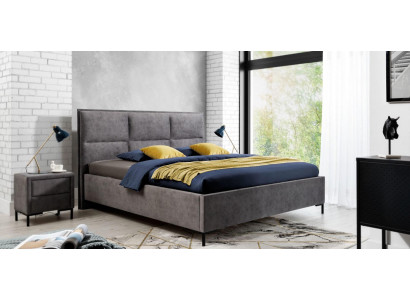 Slaapkamerset Grijs Bed Elegant 2x Nachtkastjes Compleet Set Mooi 3-delig.