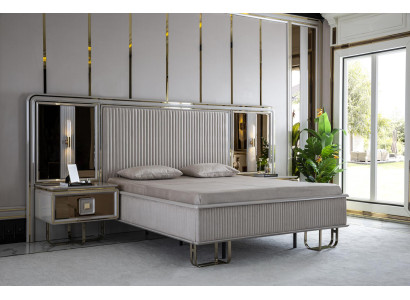 Bed Mooi Wit Ontwerp Modern Tweepersoonsbed Slaapkamer Elegant Meubilair Nieuw