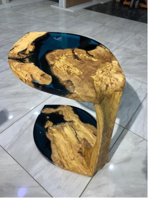 Bijzettafel Koffietafel Salontafel Epoxyhars Bruin Woonkamer Design