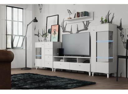 Woonkamerset vitrine ladekast wandplank woonwanden commodes design kast 4-delig.