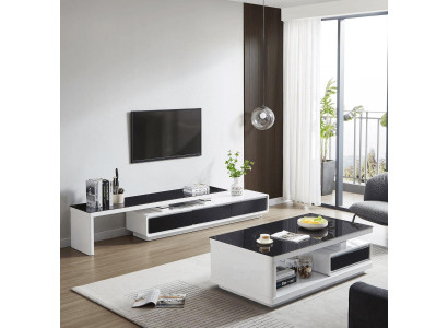 Zwart Wit TV-standaard Luxe dressoir Glazen dressoir Woonkamer meubels