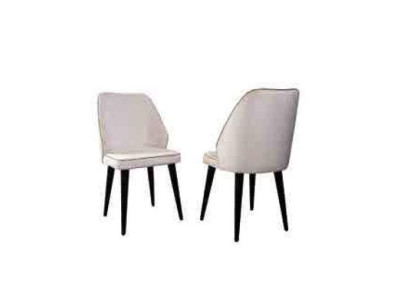 Witte gestoffeerde stoel Luxe eetkamer fauteuil met houten poten Ontworpen meubel